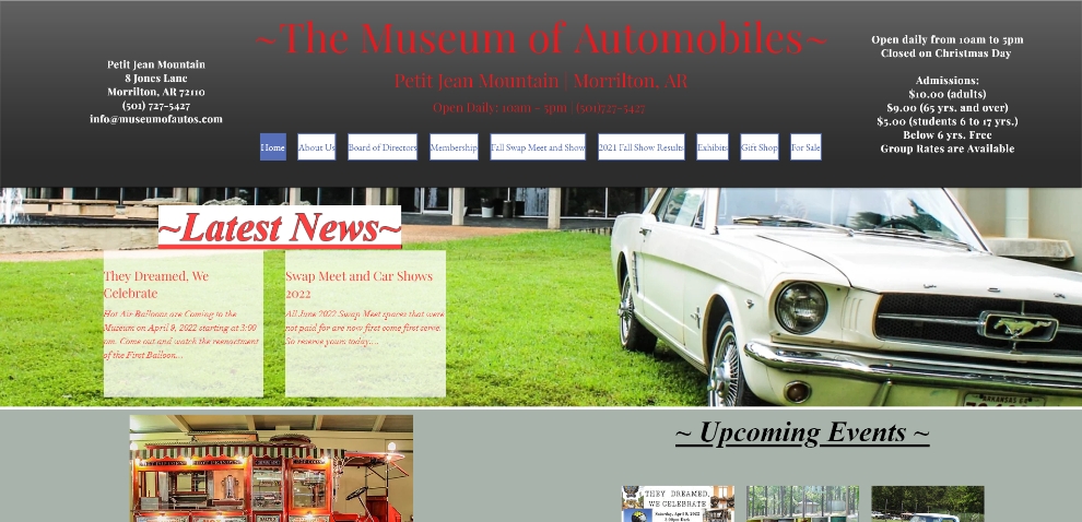 Screenshot 2022-04-06 at 06-42-14 Antique Car Exhibits Museum of Automobiles Arkansas United States