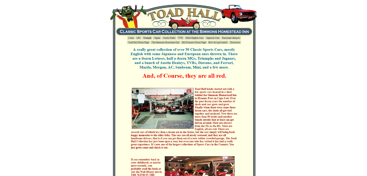 Toad Hall Classic Sports Car Museum