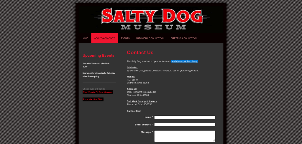 Screenshot 2023-05-11 at 12-08-55 Salty Dog Museum – About & Contact